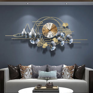 新中式创意钟表挂钟客厅现代简约家用轻奢大气挂表北欧艺术
