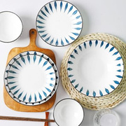 10人用日式家用陶瓷碗碟，套装餐具组合碗盘碗筷，创意米饭碗汤碗盘子