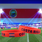 哥斯达黎加国旗体育运动能量手环圈世界杯足球迷经典纪念硅胶腕带