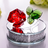 2022水晶玫瑰花汽车香水座摆件，装饰品钻石水钻送男女友情人节礼物