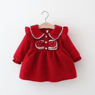 女童春秋公主裙周岁女宝宝，连衣裙0-1岁2小女孩婴儿童洋气裙子