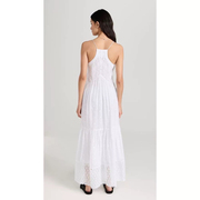白色吊带裙仙女裙蕾丝镂空长裙2024夏季法式度假风连衣裙