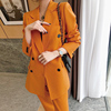 高级感时髦西装套装女橙色职业装气质女神范西装外套西服套装春秋