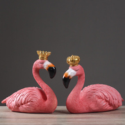 欧式火烈鸟装饰摆件创意婚庆结婚礼物客厅房间电视柜装饰工艺品