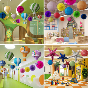 新年装饰商场布置空中热气球挂件店铺天花板，创意挂饰幼儿园吊饰