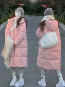 2023年冬装大码羽绒棉服女中长款加厚韩系设计感胖mm棉衣外套