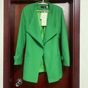 m码绿色冬款百搭长袖西装外套纯色，气质货尾断货服装不退换