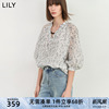lily2024夏女装(夏女装)设计感复古浪漫通勤款垂坠感天丝蝙蝠衫雪纺衫