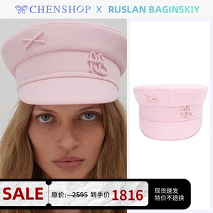 ruslanbaginskiy淡粉红色刺绣款，贝雷帽报童帽，chenshop设计师品牌