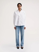 Capri白色棉府绸宽松挺括长袖衬衫气质上衣经典新版