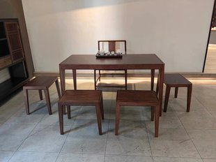 新中式胡桃木干泡茶桌椅组合实木阳台功夫小茶台办公室禅意泡茶桌