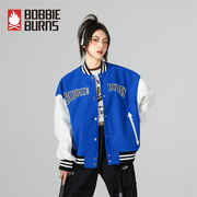 bobbieburns蓝色夹克，男装女装2023秋季运动服，棒球服情侣外套