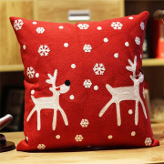 刺绣花床头靠枕可爱卡通办公室靠垫美式家居沙发新年圣诞