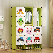 简易儿童衣柜卡通经济型塑料组装婴儿衣橱宝宝收纳储物柜子家用型