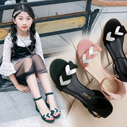 女童凉鞋2024夏季时尚公主，女孩中大童，小学生韩版高跟儿童凉鞋