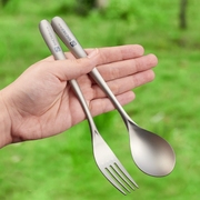 纯钛勺子叉筷套装户外便携式钛餐具收纳盒露营钛金属筷叉勺三件套