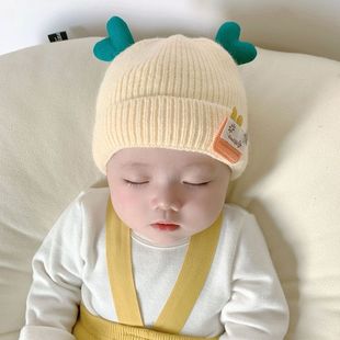 婴儿帽子秋冬季婴儿护卤门胎帽新生儿套头帽男女宝宝针织保暖帽子