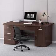 电脑桌台式简约现代家用带锁，办公桌老板桌办公室员工职员桌椅书桌