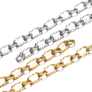 真空镀金不锈钢麻花罗纹，链条y2k甜酷风手链项链，diy串珠材料配件