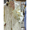 自制日系甜美风白色，镂空钩花罩衫女韩版设计感盘扣蕾丝叠穿连衣裙
