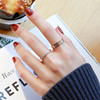 钛钢时尚原创设计不掉色镶钻戒指女高级设计感套装情侣食指环