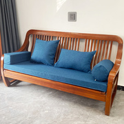 实木沙发坐垫海绵四季通用中式亚麻座垫加硬防滑老式红木沙发垫子