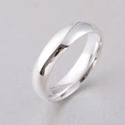 999足银男士舒适光面戒指加宽纯银情侣戒指指环3.8三八妇女节礼物