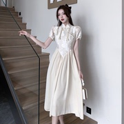 实价2023新中式女装国风复古改良旗袍连衣裙高级感气质长裙子