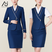 南航空姐制服女职业，套装套裙高铁工装物业房产，销售工作服午夜蓝