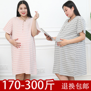 加肥加大码200斤孕妇睡裙夏季薄款短袖哺乳裙时尚宽松喂奶衣睡衣