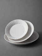 米立风物浮雕牛排盘西餐盘家用白色高级感盘子圆形餐具创意菜盘