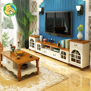美式乡村电视柜组合套装客厅家具地中海风格边柜田园电视机柜