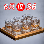 威士忌酒杯家用欧式水晶玻璃，洋酒杯创意，高端八角啤酒杯酒吧套装