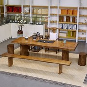 实木茶几茶桌椅组合茶具套装一体，简约现代整板功夫泡茶桌大板茶台