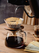 手冲咖啡套装v60耐热加厚玻璃，分享壶手冲壶家用咖啡器具钻石滤杯