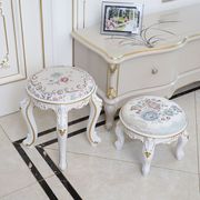 欧式化妆凳卧室梳妆台凳子，白色现代简约美甲，凳家用换鞋凳仿实木