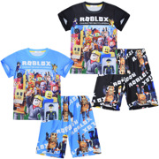 儿童2024游戏Roblox周边服装中大童家居服套装短袖两件套睡衣裤