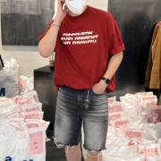 韩国男装直播cooper设计师个性残缺英文高品纯棉宽松短袖t恤