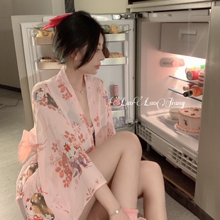 昭和女友kiki情趣日系和服睡裙性感睡袍cos制服诱惑挑逗女夏