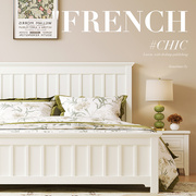 美式床轻奢全实木床白色1.8米婚床双人床主卧床1.5现代简约一米五