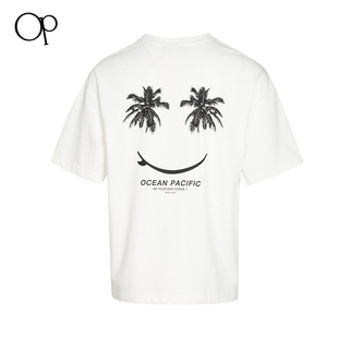 Ocean Pacific印花T恤男女op运动短袖潮牌设计感宽松情侣中性