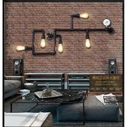 咖啡厅酒吧美式阳台复古loft工，业风铁艺装饰水管壁灯个性过道