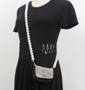 珍珠链条包白色女士小包包女2021斜挎夏季高级感时尚小众