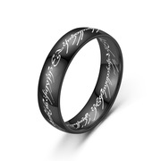 不锈钢指环王戒指周边系列外贸饰品，戒指跨境钛钢，特殊字母魔戒欧美