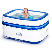 婴儿游泳圈充气圆形保温游泳池儿童宝宝新生儿游泳桶加厚家用好看
