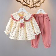 女童秋装连衣裙洋气公主裙，时髦婴儿衣服，女宝宝套装春秋裙子两件套