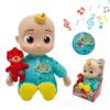 Cocomelon超级宝贝jojo抱熊音乐款儿童动画毛绒玩具公仔娃娃礼物