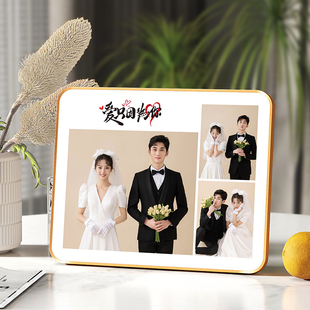 婚纱照相框摆台照片定制diy结婚照洗相片打印加做成相册高级感