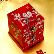 螺钿漆器首饰盒小公主中式实木质结婚礼物中式情人节结婚礼物精致