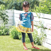 日系女童t恤纯棉短袖1-7岁儿童，夏季五分袖娃娃，领上衣宝宝卡通打底